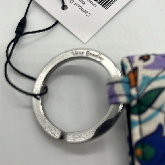 Vera Bradley Campus Double ID plus CC slot with silver Ring NWT Blues Purples - Picture 3 of 5